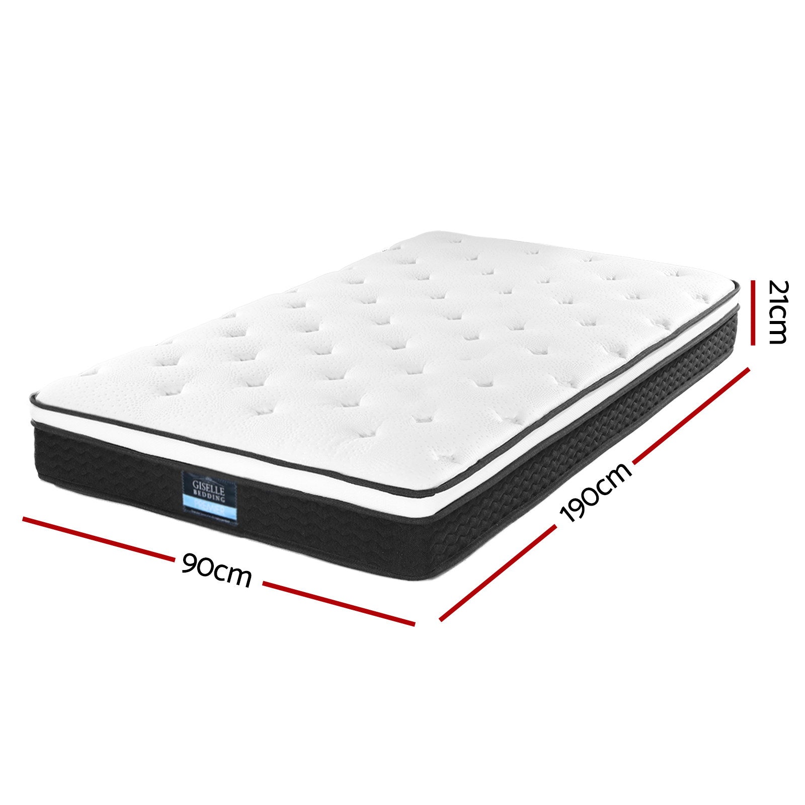 Giselle Bedding 21cm Mattress Euro Top Single MATTRESS-0505-BET21-S