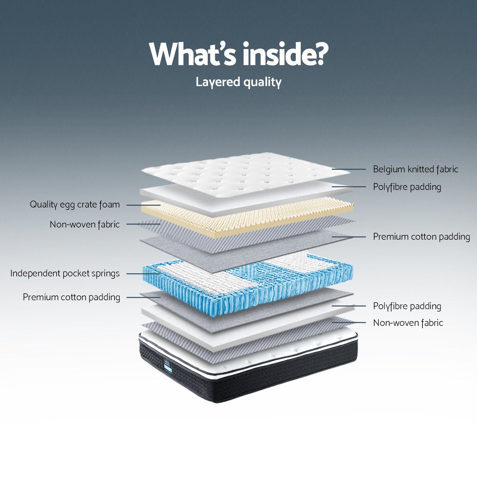 Giselle Bedding 21cm Mattress Euro Top Single MATTRESS-0505-BET21-S