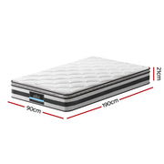 Giselle Bedding 21cm Mattress Pillow Top Single MATTRESS-0754-PT-S