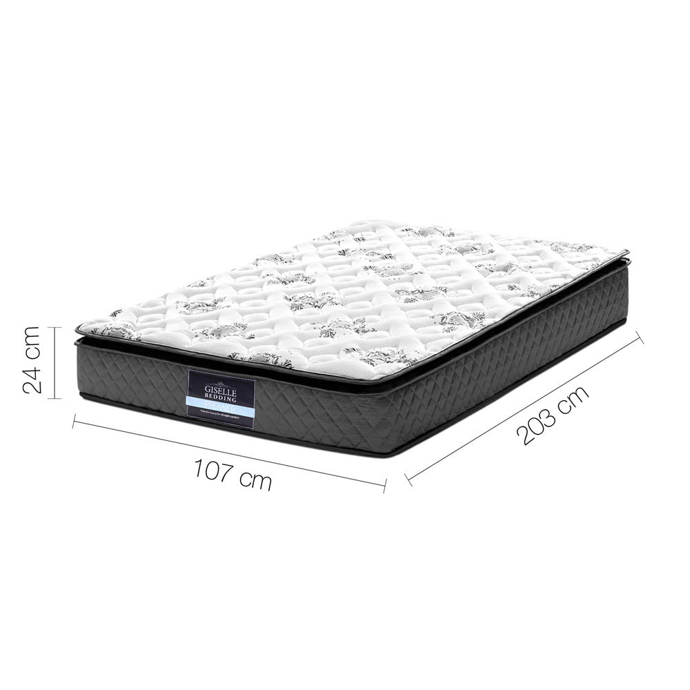 Giselle Bedding 24cm Mattress Pillow Top King Single MATTRESS-0757-PT-KS