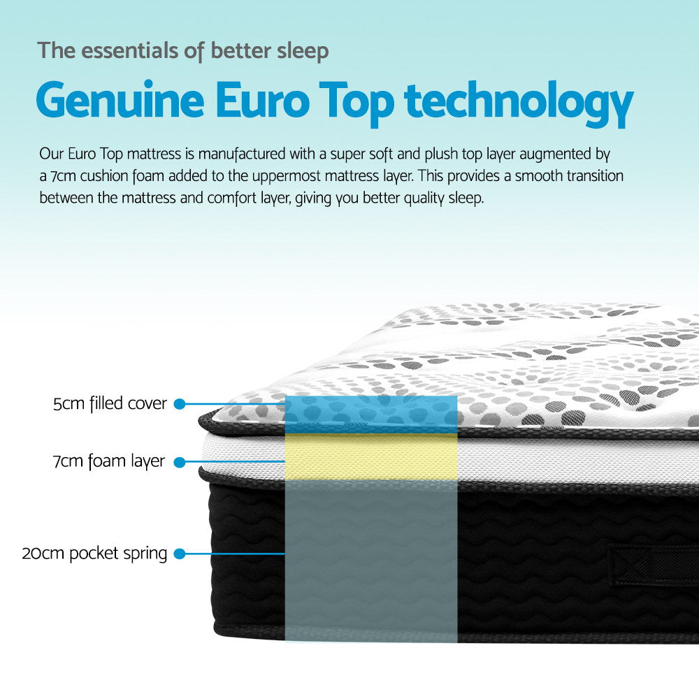 Giselle Bedding 32cm Mattress Euro Top King Single MATTRESS-0907-KS