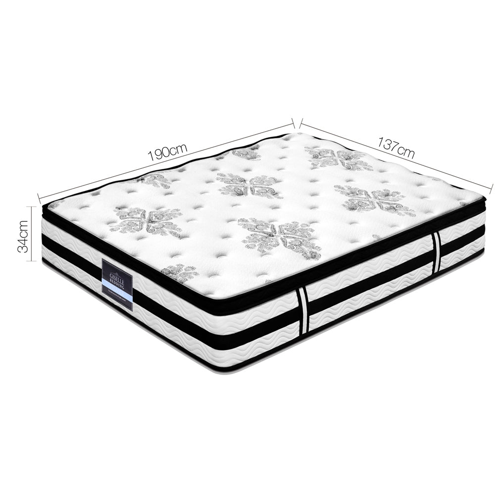 Giselle Bedding 34cm Mattress Euro Top Pocket Spring Double MATTRESS-0908-DOUBLE