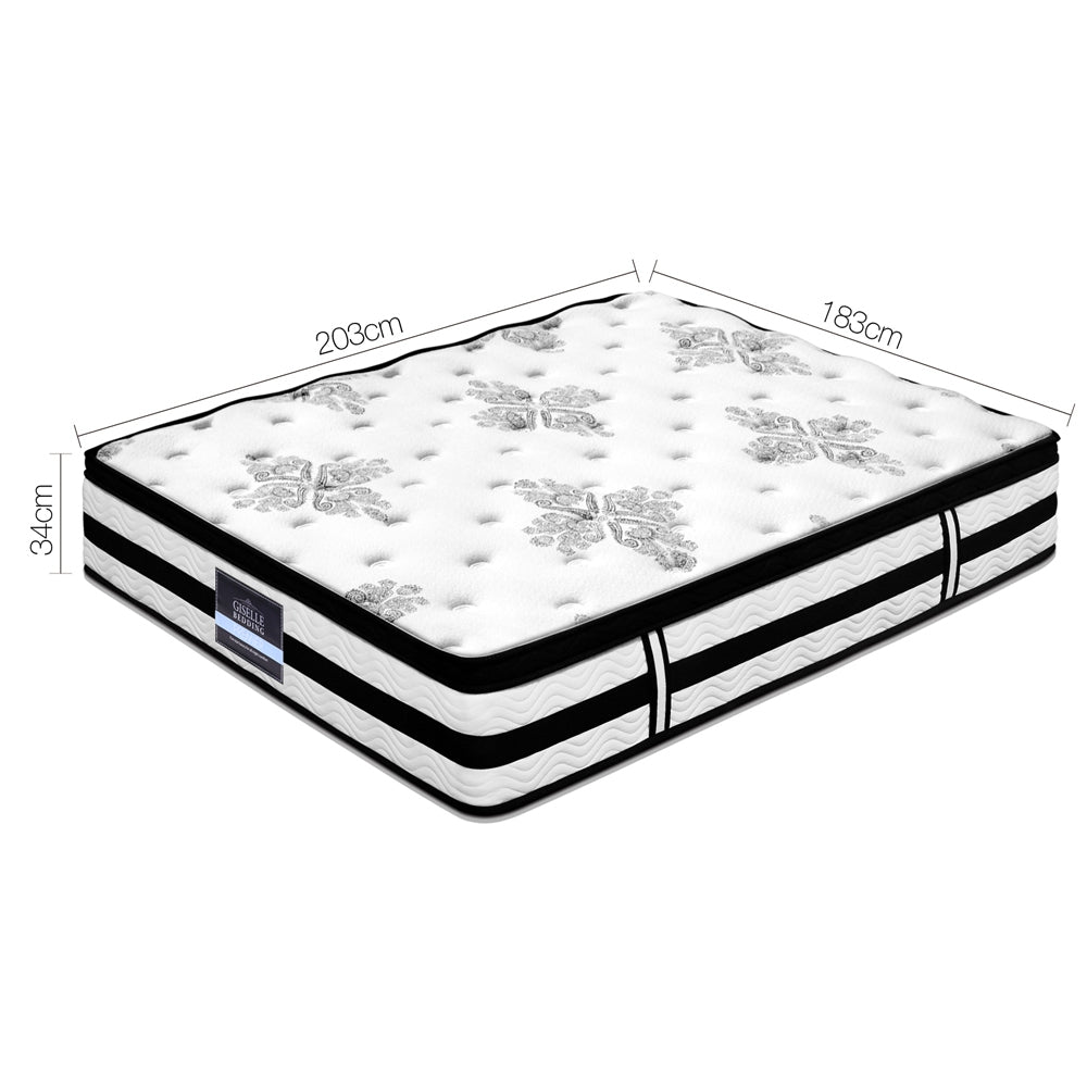 Giselle Bedding 34cm Mattress Euro Top Pocket Spring King MATTRESS-0908-KING