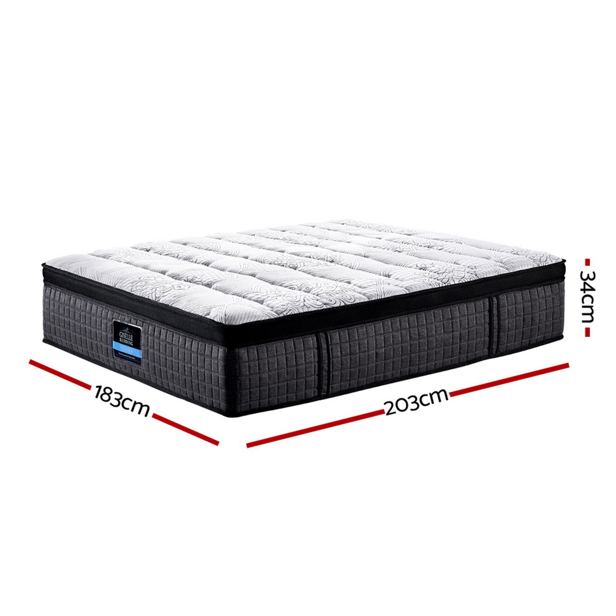 Giselle Bedding 34cm Mattress 9 Zone Latex Foam King MATTRESS-B-0001-K