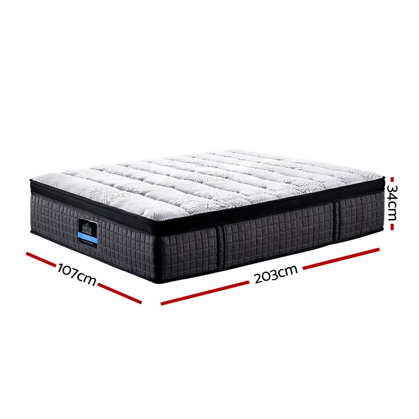 Giselle Bedding 34cm Mattress 9 Zone Latex Foam King Single MATTRESS-B-0001-KS