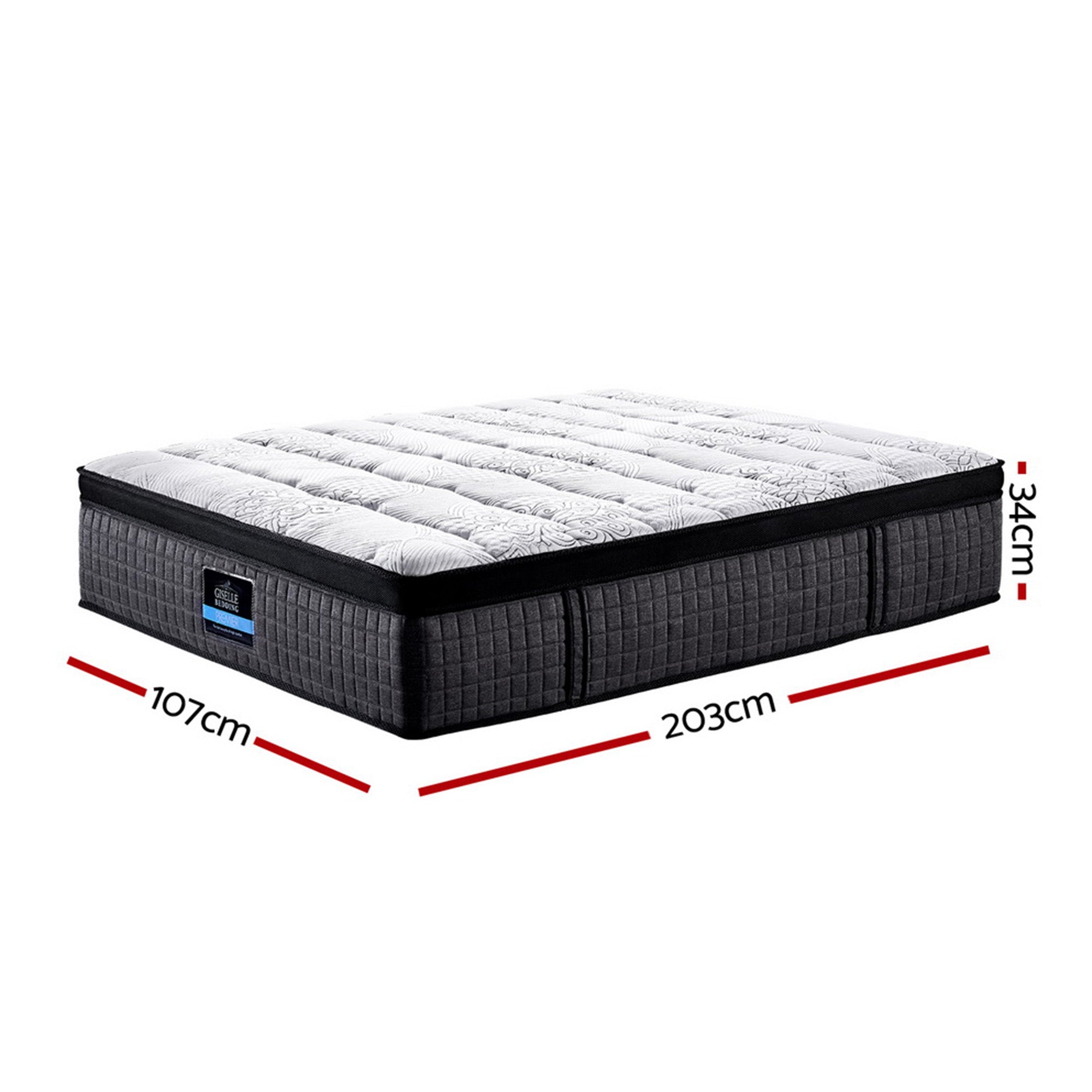 Giselle Bedding 34cm Mattress 9 Zone Latex Foam King Single MATTRESS-B-0001-KS