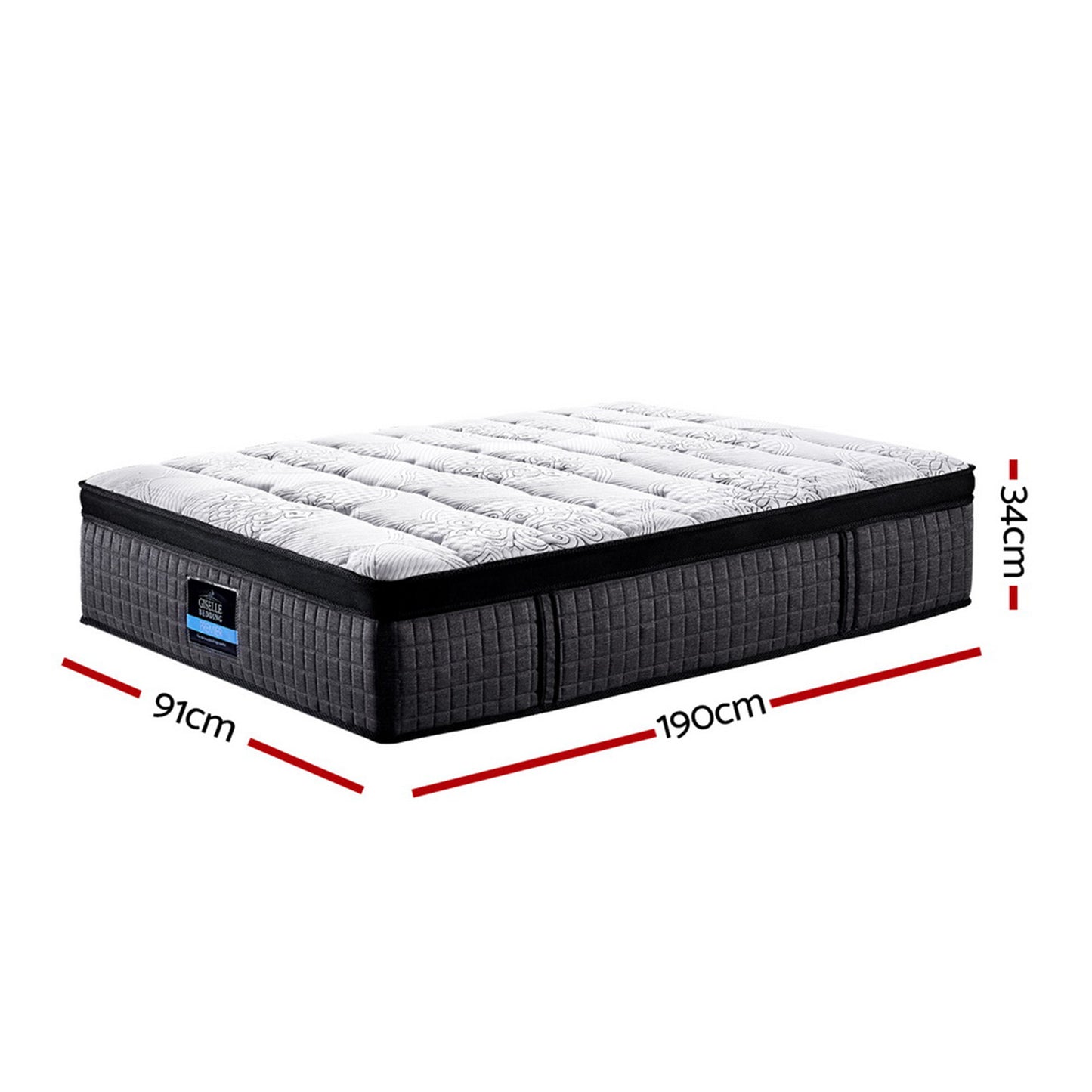Giselle Bedding 34cm Mattress 9 Zone Latex Foam Single MATTRESS-B-0001-S
