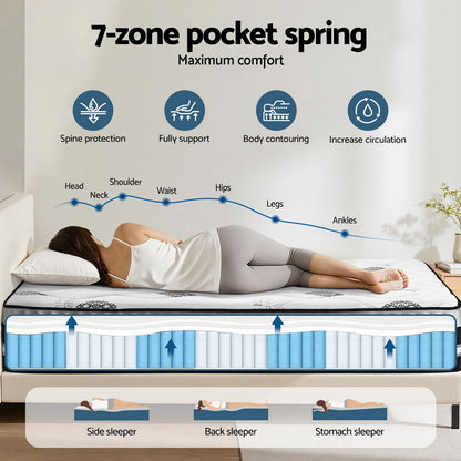 Giselle Bedding Double Mattress 35cm Bed in a Box Pocket Spring Gel Memory Foam MATTRESS-B-GALAXY-D