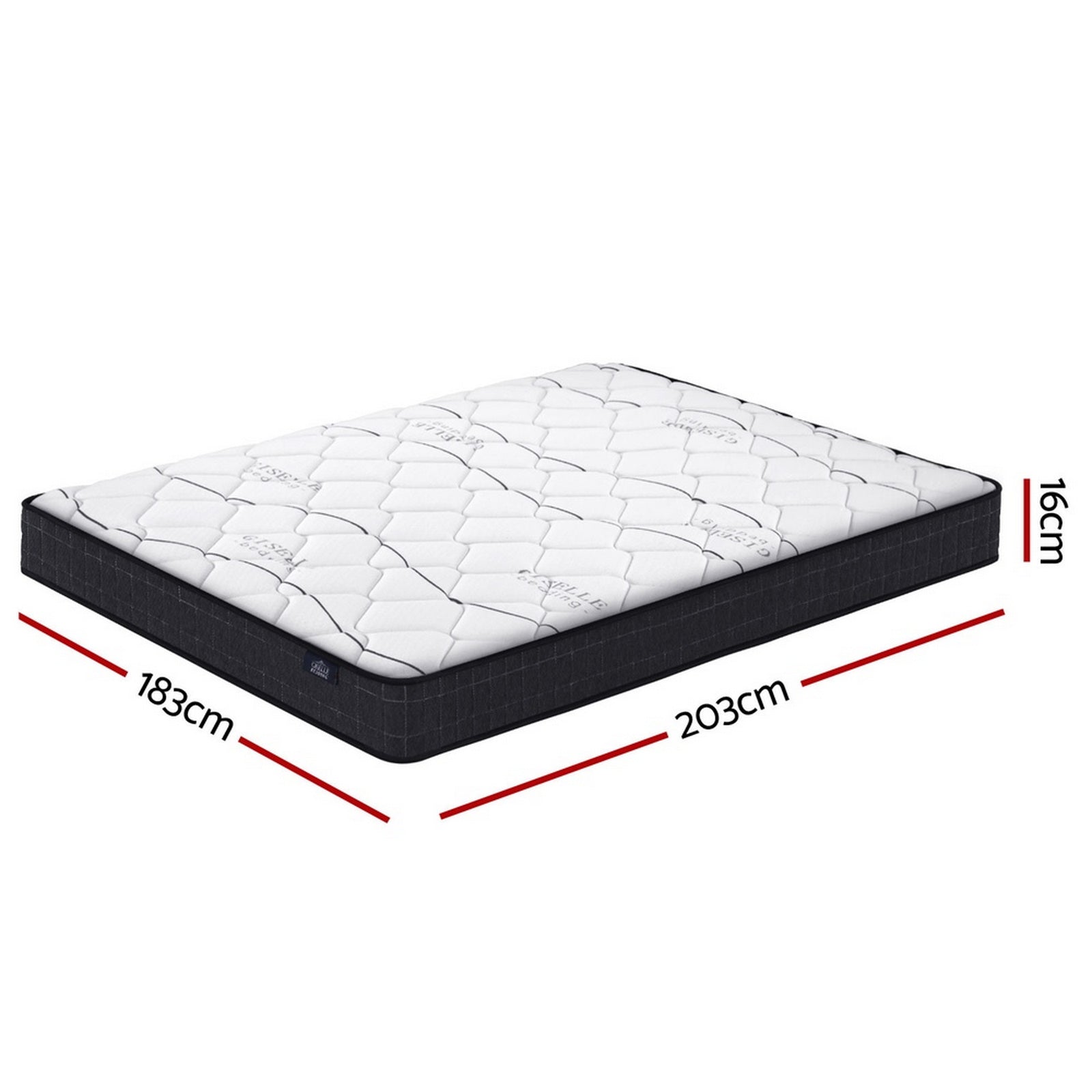 Giselle Bedding 16cm Mattress Medium Firm King MATTRESS-B-GLAY-K