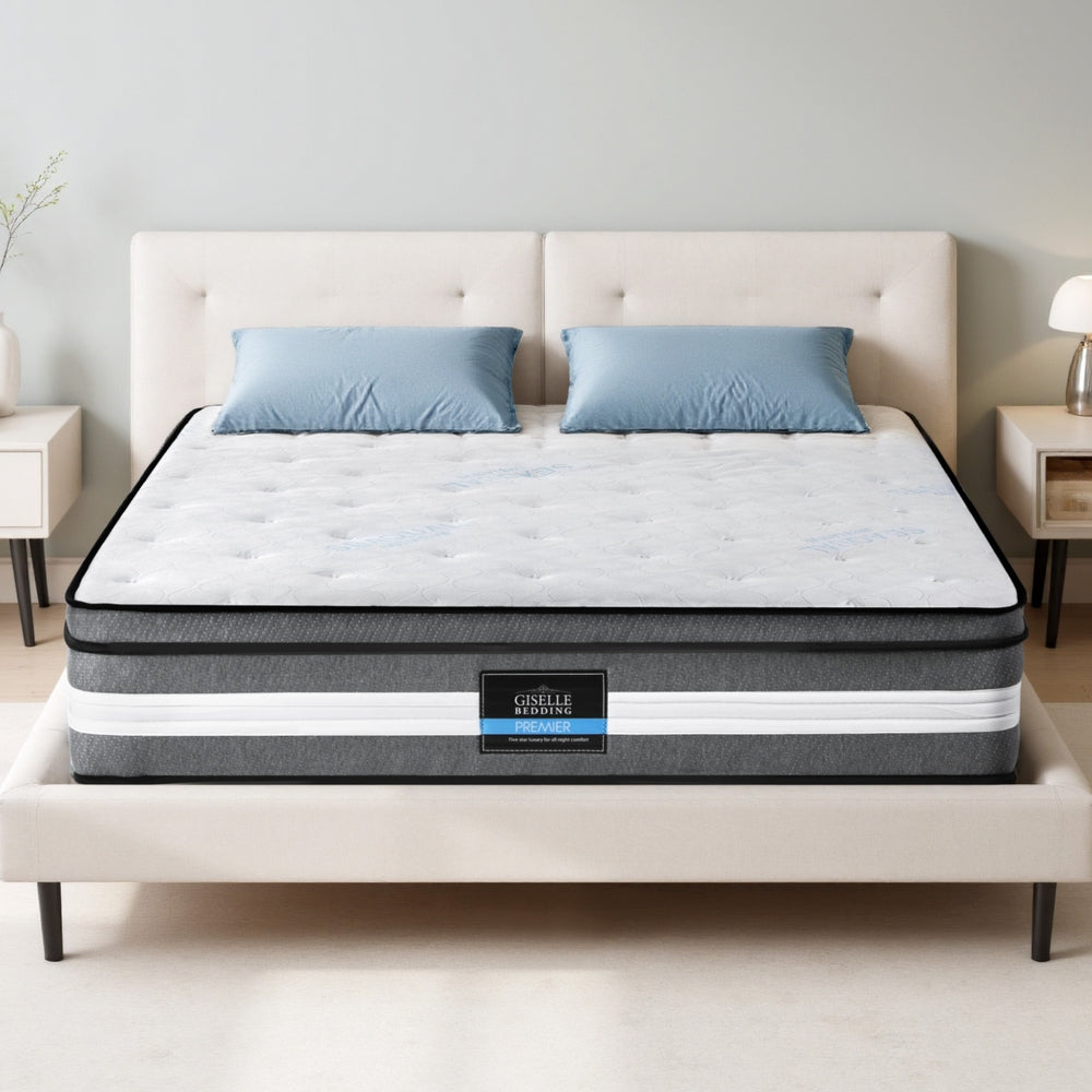 Giselle Bedding 30cm Mattress Gel Foam Pocket Spring Double MATTRESS-B-LVORY-30-D