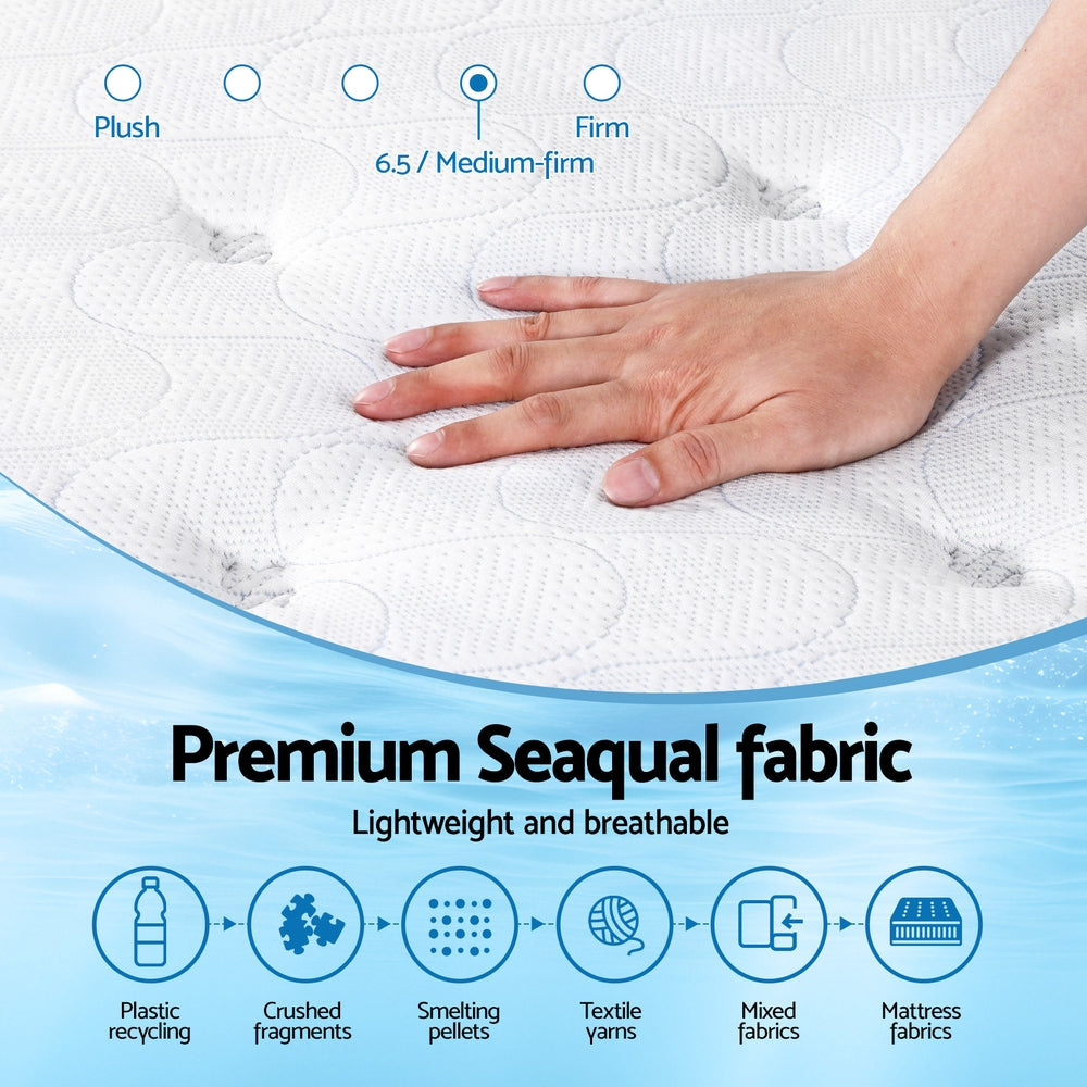 Giselle Bedding 30cm Mattress Gel Foam Pocket Spring Double MATTRESS-B-LVORY-30-D