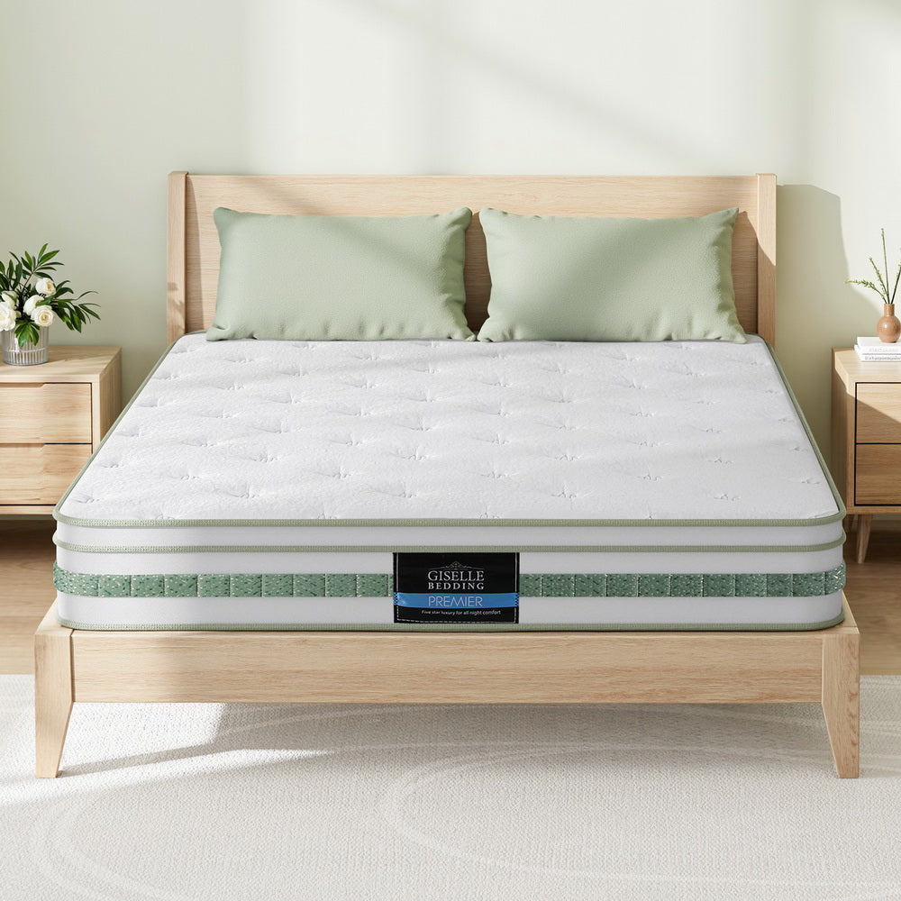 20cm Giselle Mattress Queen Green Tea Mattresses MATTRESS-B-MINT-20-Q