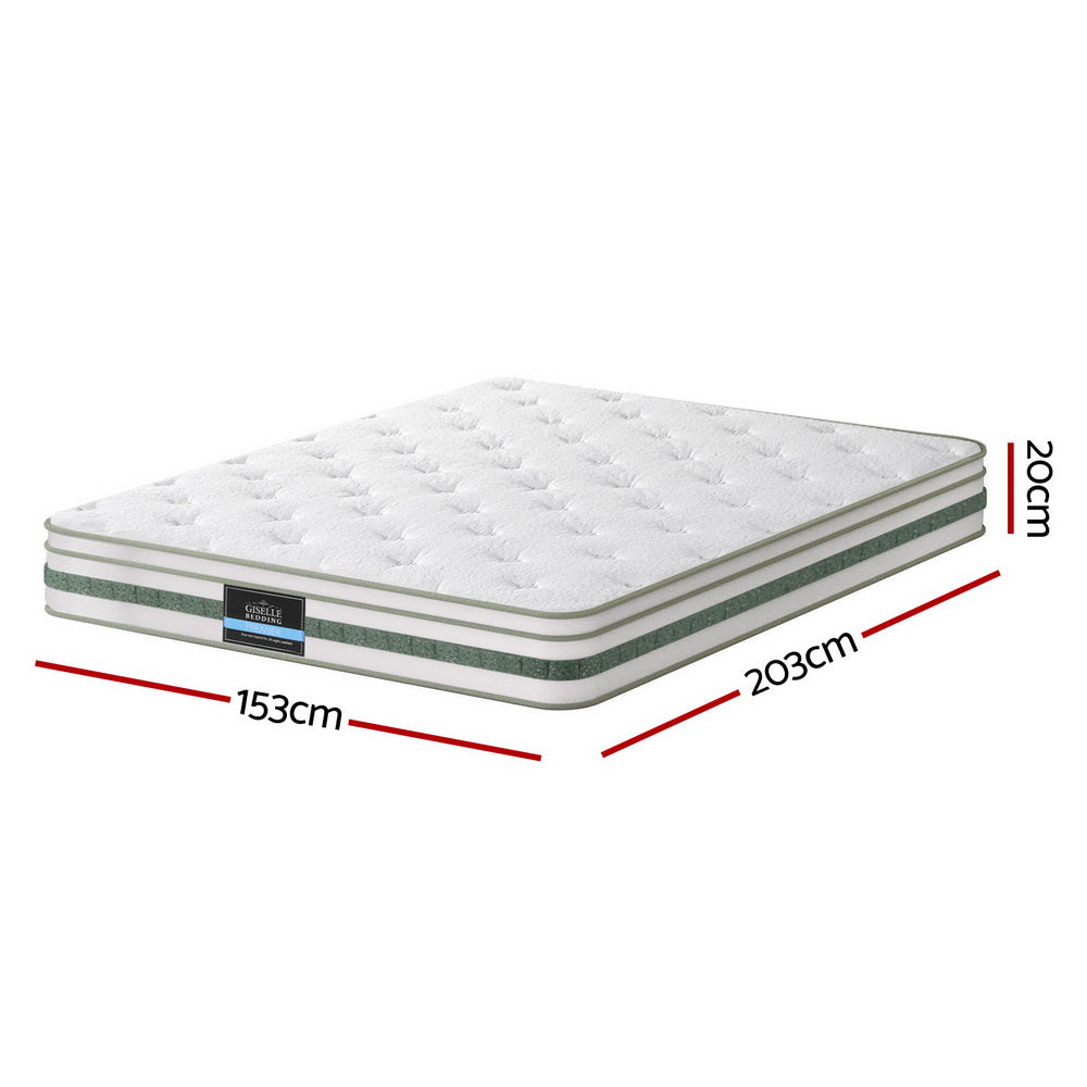 20cm Giselle Mattress Queen Green Tea Mattresses MATTRESS-B-MINT-20-Q