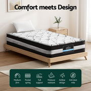 Giselle Bedding 30cm Mattress Medium Firm King Single MATTRESS-B-TT30-KS