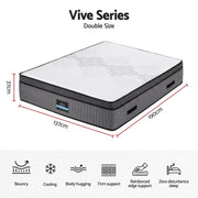 Giselle Bedding Double Mattress 37cm 4-in-1 Adjustable Firmness Cooling Gel Memory Foam Dual-Zone Flippable for Couples