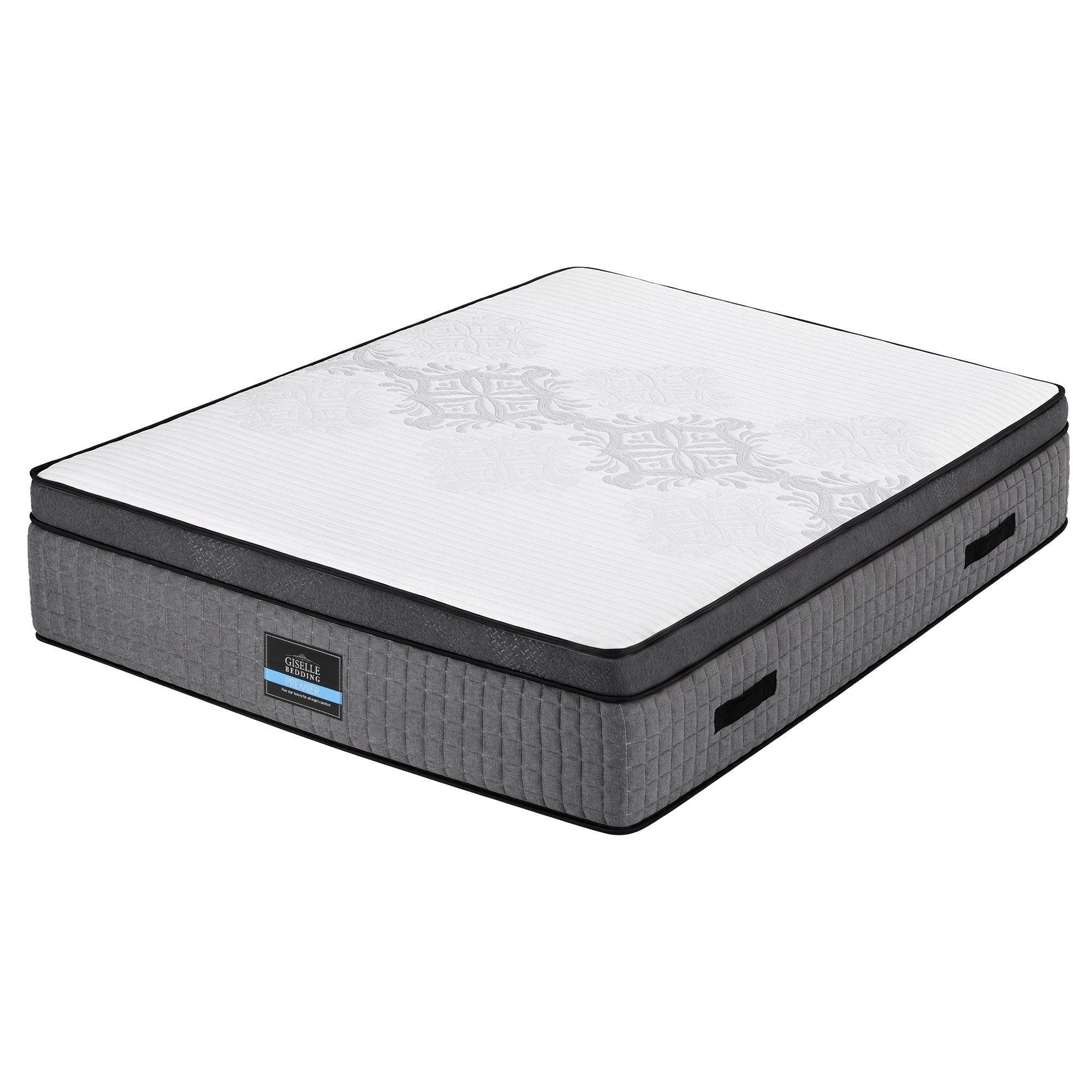 Giselle Bedding King Mattress 37cm 4-in-1 Adjustable Firmness Cooling Gel Memory Foam Dual-Zone Flippable for Couples