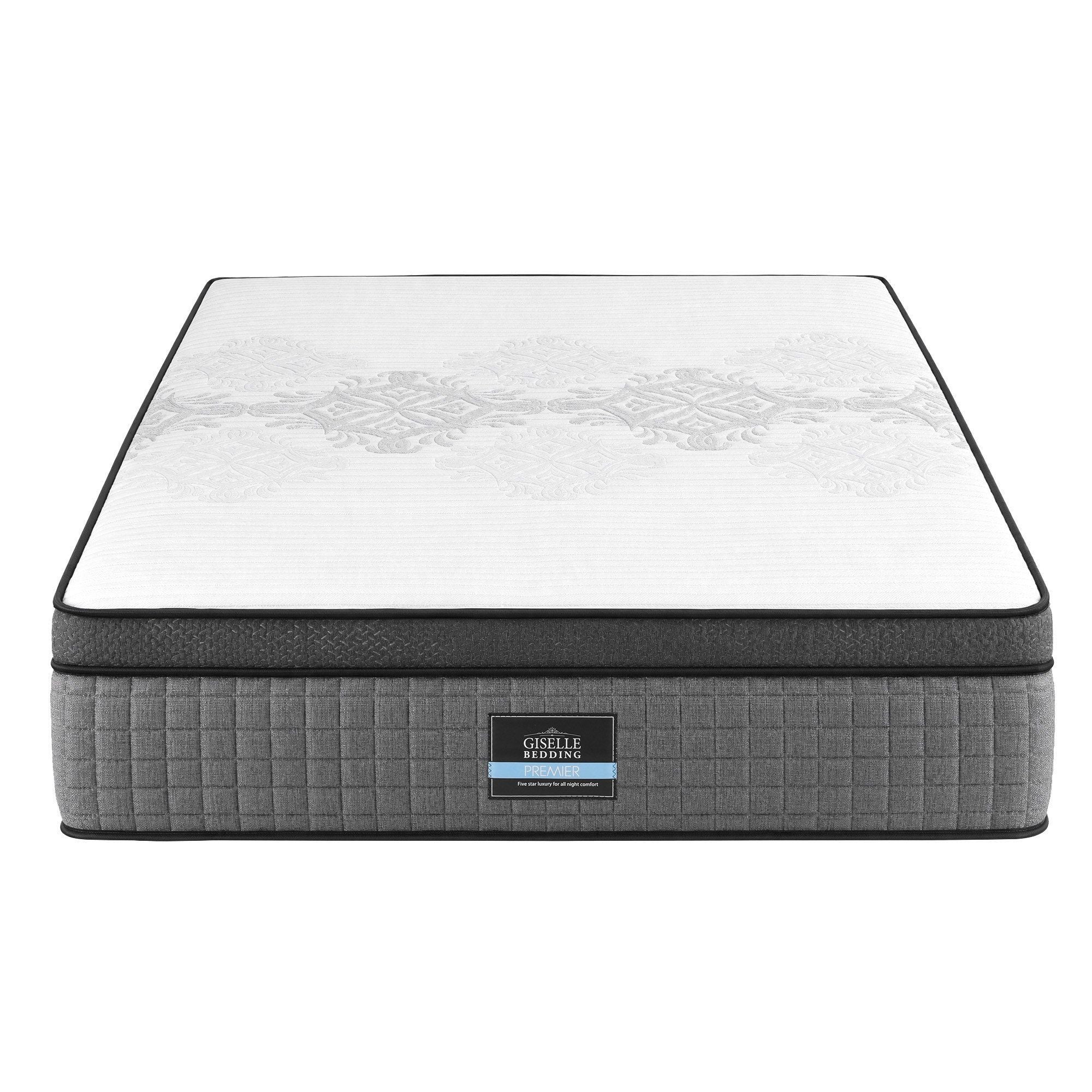 Giselle Bedding King Mattress 37cm 4-in-1 Adjustable Firmness Cooling Gel Memory Foam Dual-Zone Flippable for Couples