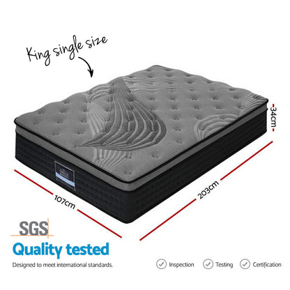 Giselle Bedding 34cm Mattress Bamboo Cover King Single MATTRESS-BLACK-KS