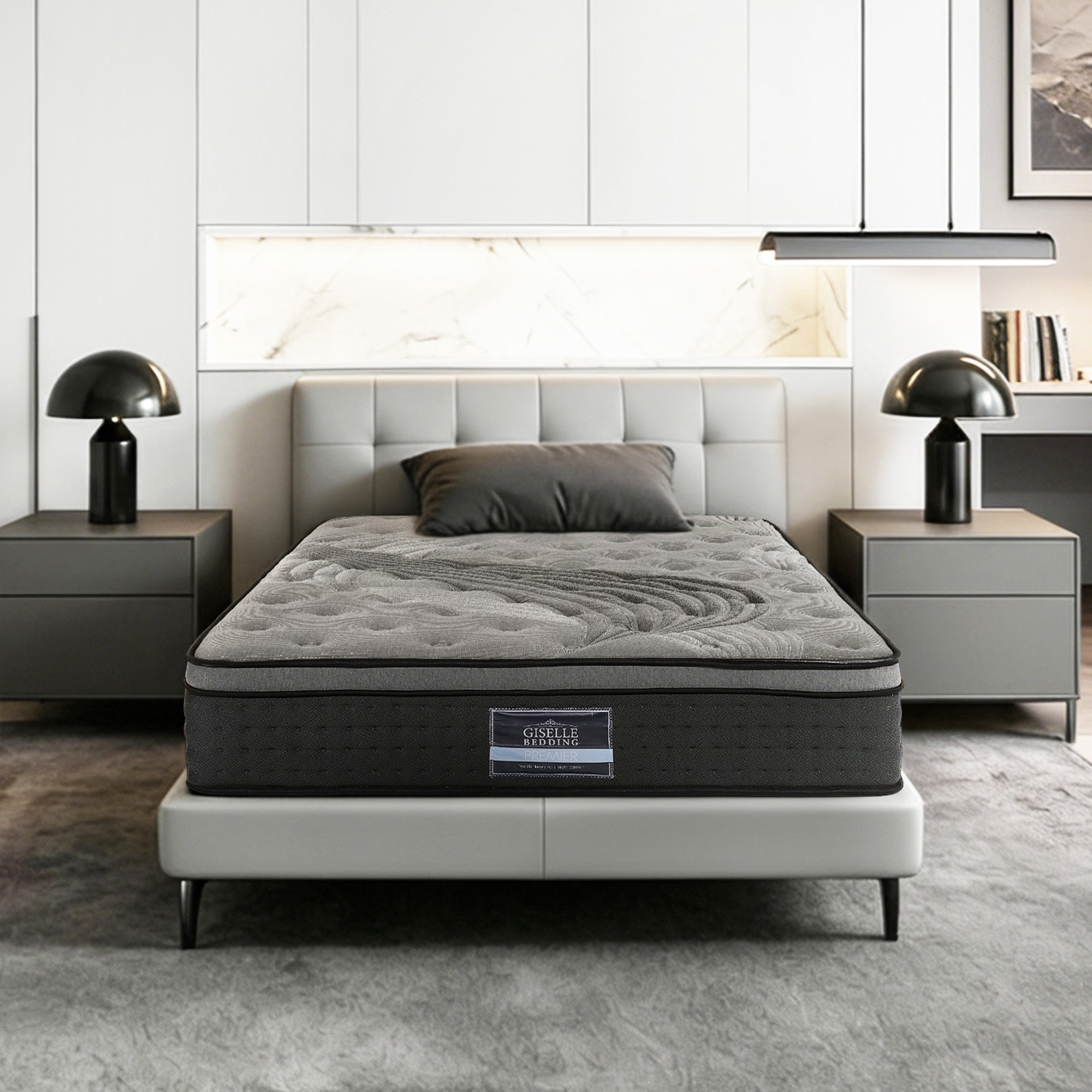 Giselle Bedding 34cm Mattress Bamboo Cover Single MATTRESS-BLACK-SINGLE