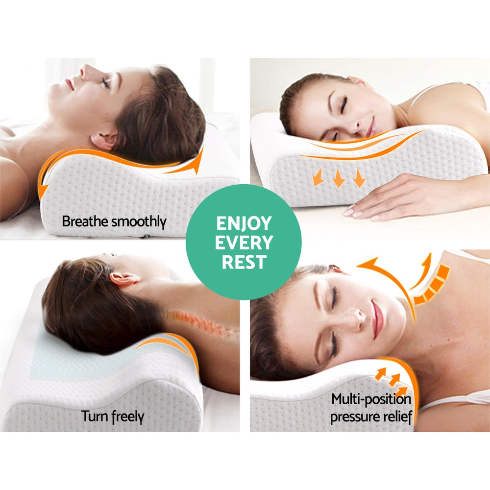 Giselle Bedding Contour Pillow Cool Gel Twin Pack MATTRESS-CON-PILLOW-GELX2