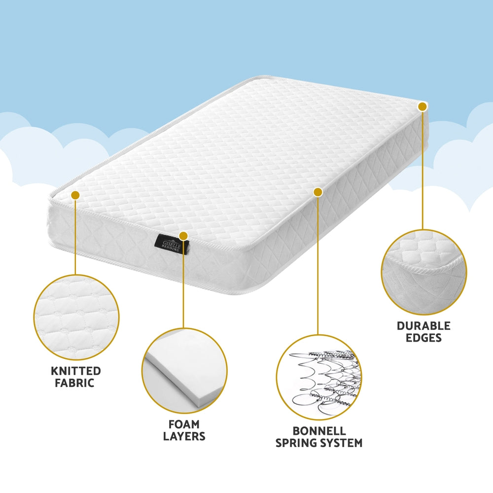 Giselle Baby Cot Mattress Spring Foam MATTRESS-COT-WH