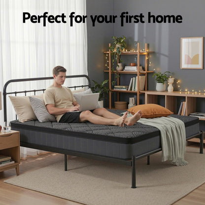 Giselle Bedding Double Mattress 25cm Pocket Spring Latex Euro Top Medium Firm Bed MATTRESS-D-NOIR-25-D