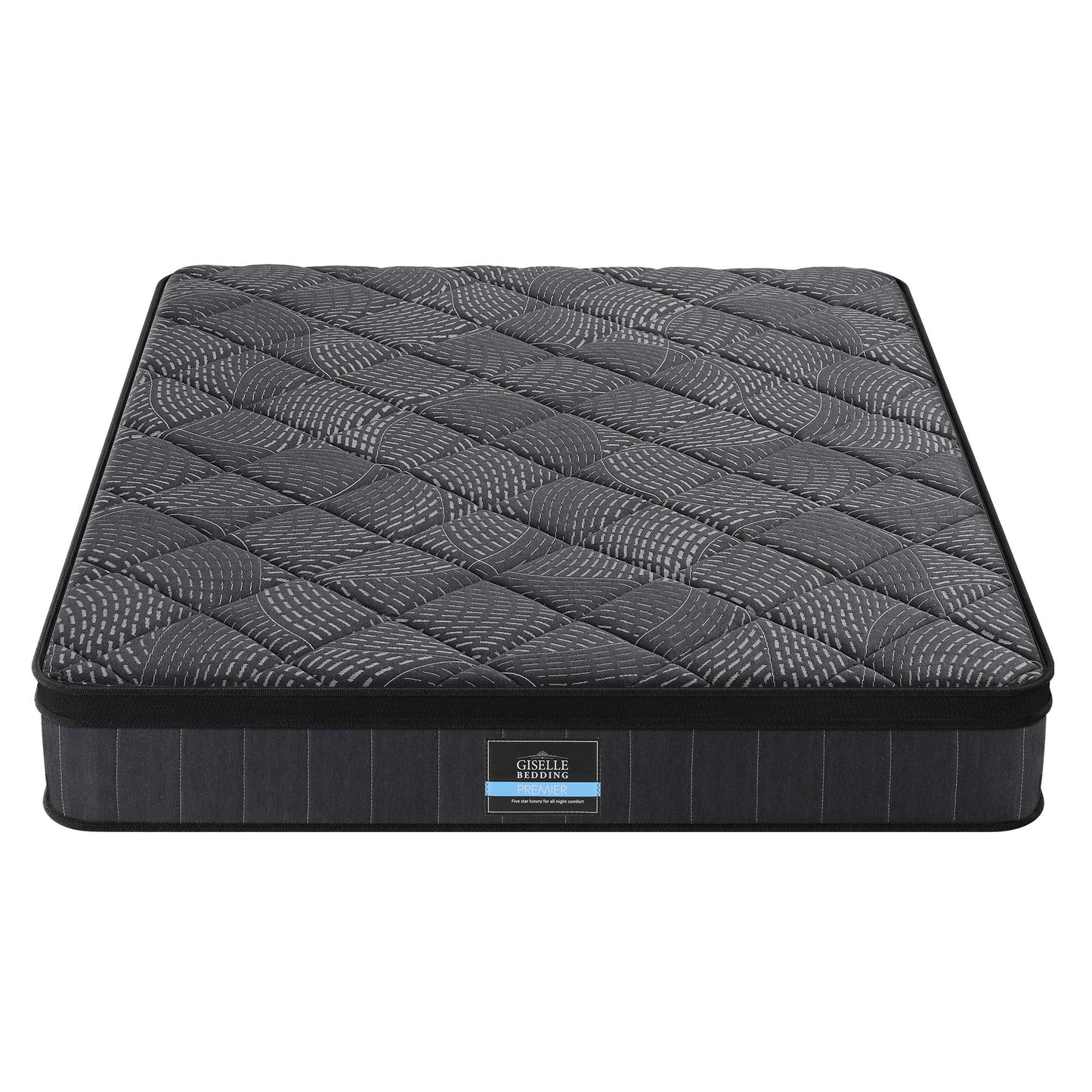 Giselle Bedding King Mattress 25cm Pocket Spring Latex Euro Top Medium Firm Bed MATTRESS-D-NOIR-25-K