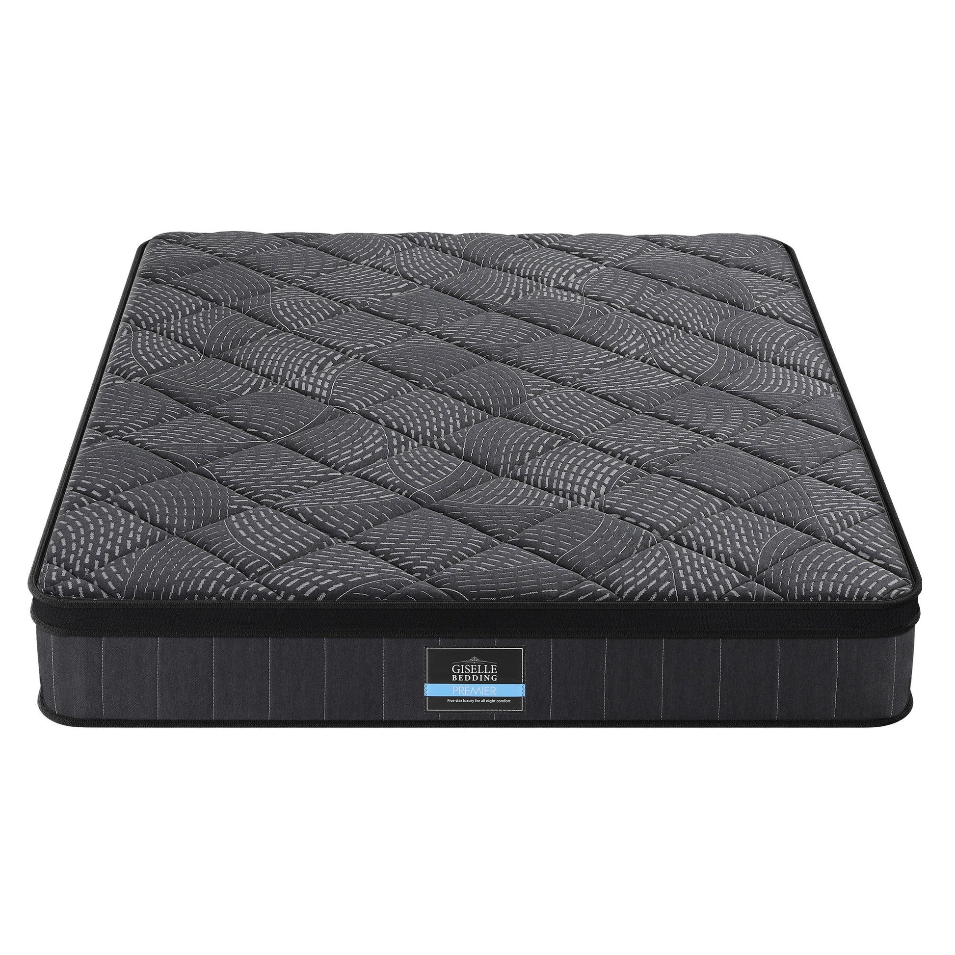 Giselle Bedding King Mattress 25cm Pocket Spring Latex Euro Top Medium Firm Bed MATTRESS-D-NOIR-25-K