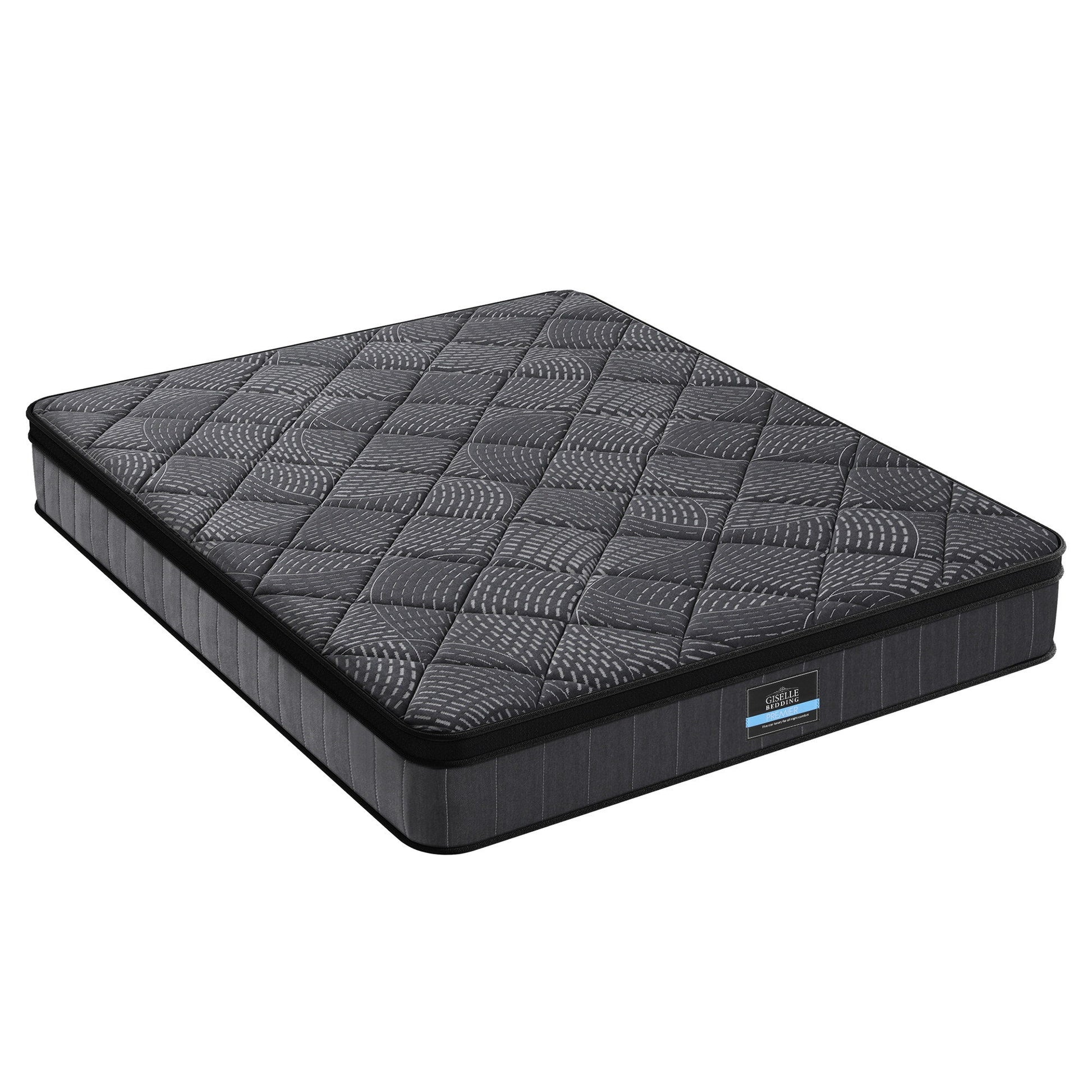 Giselle Bedding King Mattress 25cm Pocket Spring Latex Euro Top Medium Firm Bed MATTRESS-D-NOIR-25-K