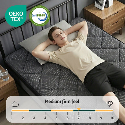 Giselle Bedding King Single Mattress 25cm Pocket Spring Latex Euro Top Medium Firm Bed MATTRESS-D-NOIR-25-KS