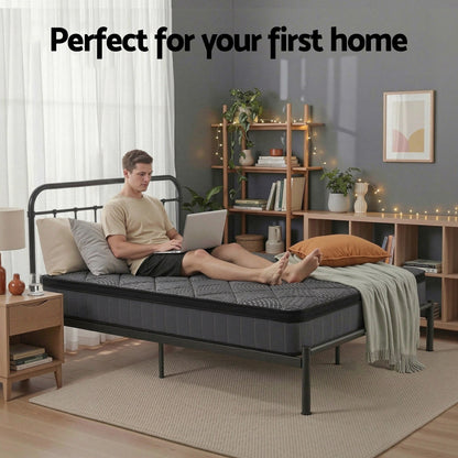 Giselle Bedding King Single Mattress 25cm Pocket Spring Latex Euro Top Medium Firm Bed MATTRESS-D-NOIR-25-KS