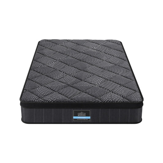 Giselle Bedding Single Mattress 25cm Pocket Spring Latex Euro Top Medium Firm Bed MATTRESS-D-NOIR-25-S