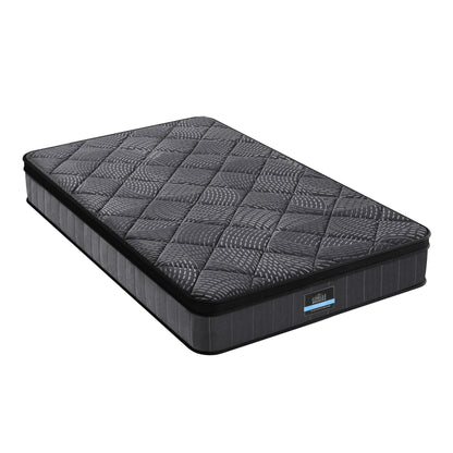 Giselle Bedding Single Mattress 25cm Pocket Spring Latex Euro Top Medium Firm Bed MATTRESS-D-NOIR-25-S