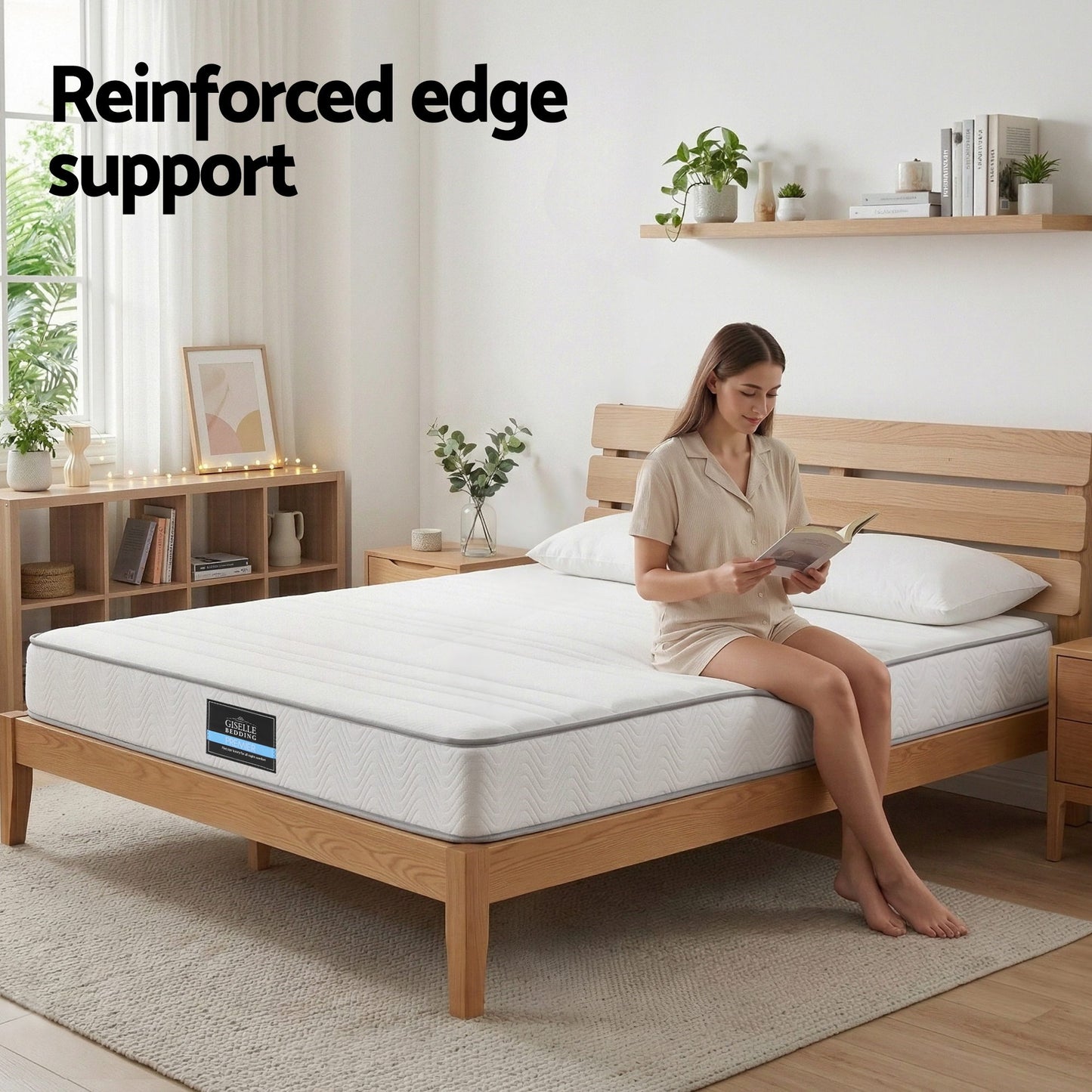 Giselle Double Mattress 20cm with Reinforced Edge Support Egg-Crate Foam MATTRESS-D-PLAIN-20-D