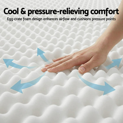 Giselle King Mattress 20cm with Reinforced Edge Support Egg-Crate Foam MATTRESS-D-PLAIN-20-K