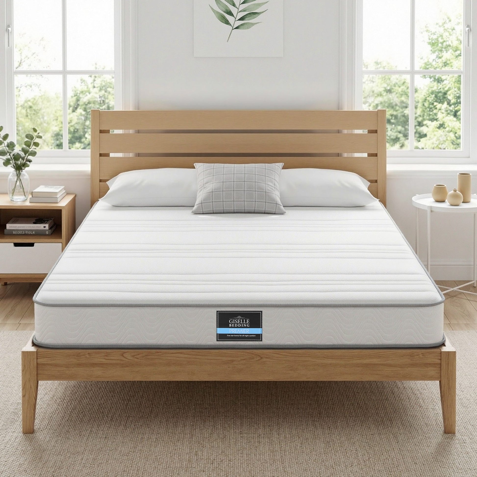 Giselle King Mattress 20cm with Reinforced Edge Support Egg-Crate Foam MATTRESS-D-PLAIN-20-K