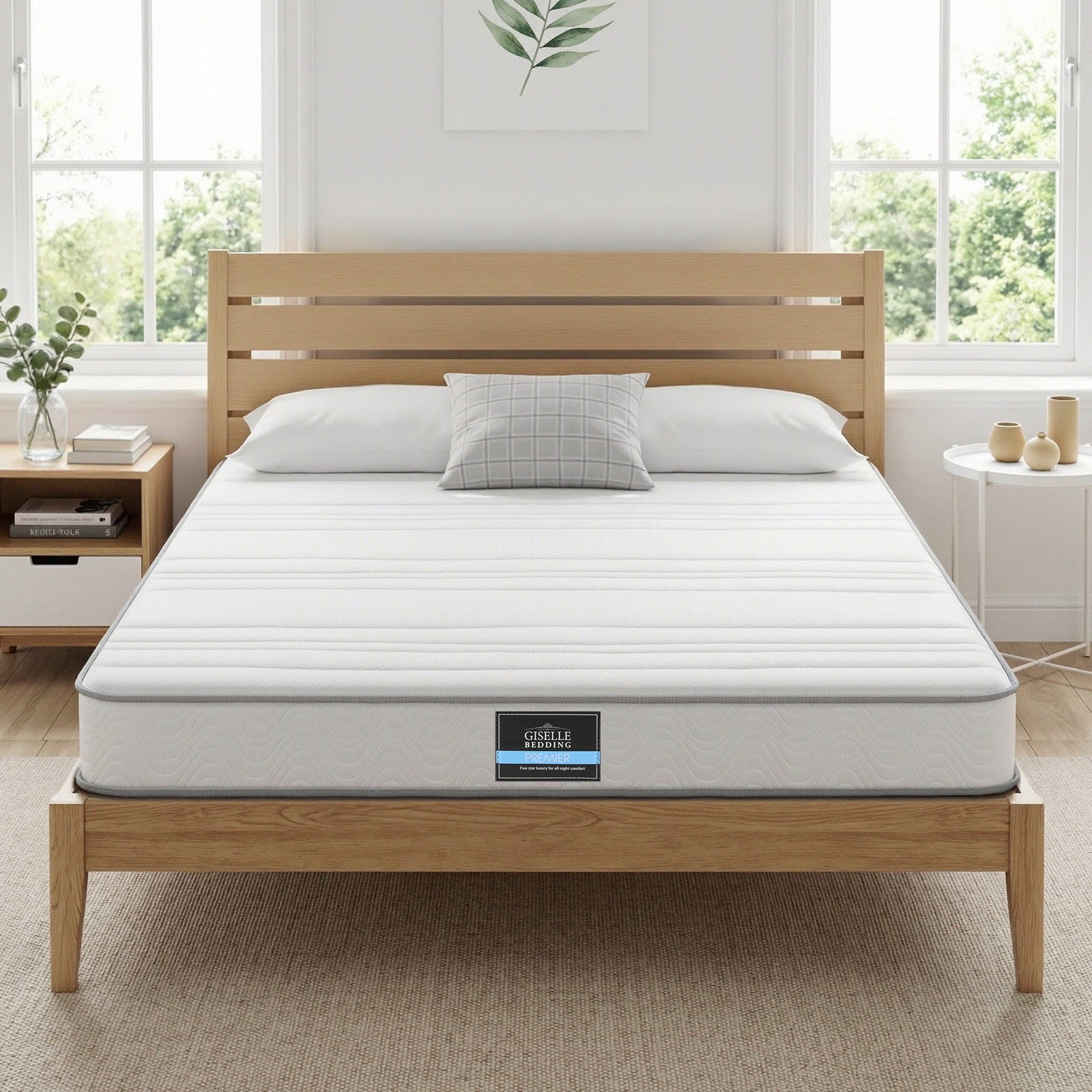 Giselle Queen Mattress 20cm with Reinforced Edge Support Egg-Crate Foam