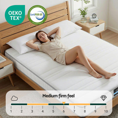 Giselle Queen Mattress 20cm with Reinforced Edge Support Egg-Crate Foam MATTRESS-D-PLAIN-20-Q