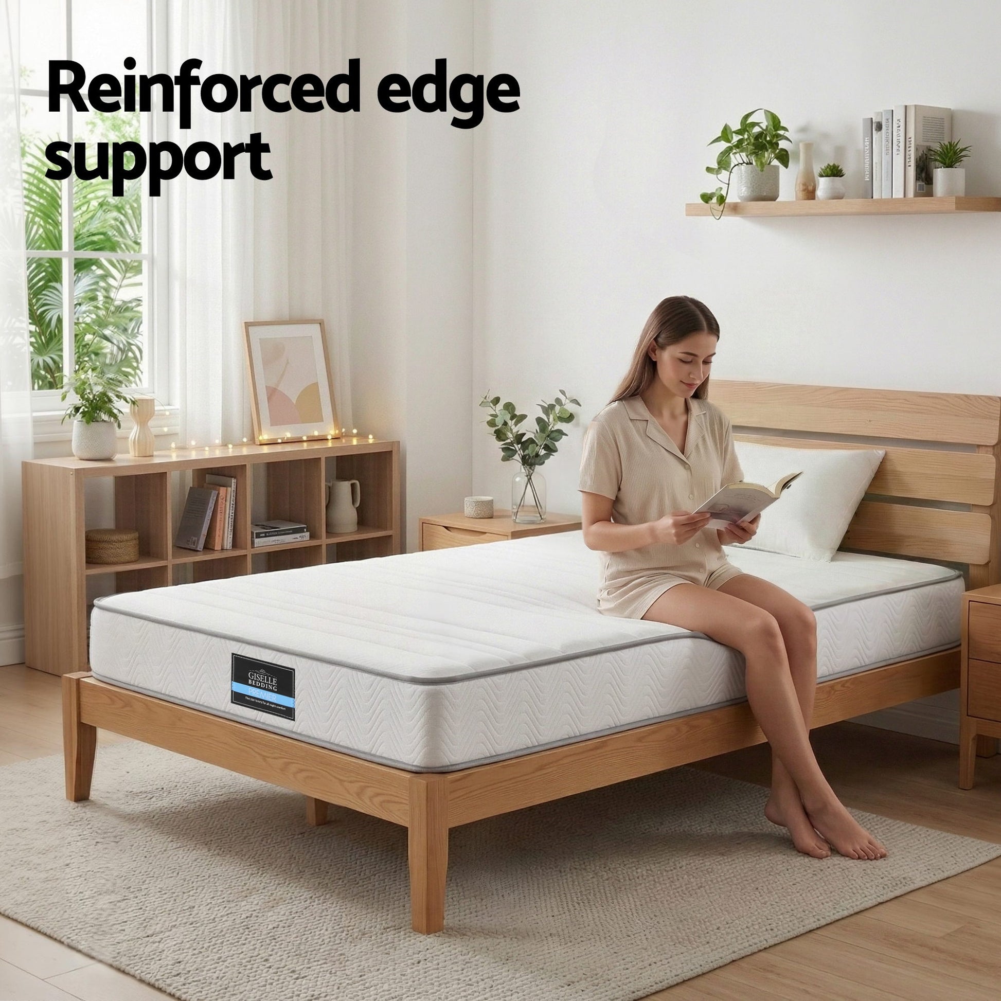 Giselle Single Mattress 20cm with Reinforced Edge Support Egg-Crate Foam MATTRESS-D-PLAIN-20-S