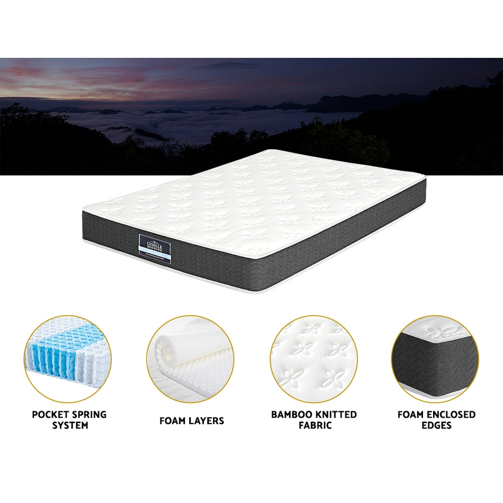 Giselle Bedding 18cm Mattress Medium Soft w/Pillows Double MATTRESS-D-PLW-D