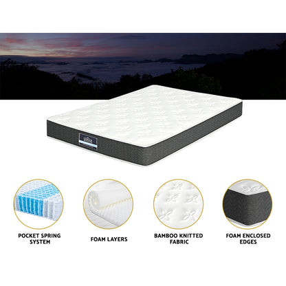 Giselle Bedding 18cm Mattress Medium Soft w/Pillows Double MATTRESS-D-PLW-D