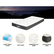 Giselle Bedding 18cm Mattress Medium Soft w/Pillows King Single MATTRESS-D-PLW-KS