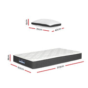 Giselle Bedding 18cm Mattress Medium Soft w/Pillows King Single MATTRESS-D-PLW-KS