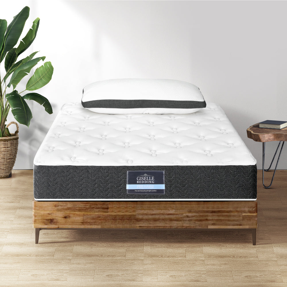 Giselle Bedding 18cm Mattress Medium Soft w/Pillows King Single MATTRESS-D-PLW-KS
