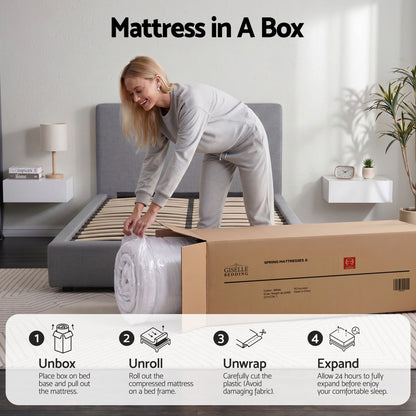 Giselle Bedding Single Mattress 23cm Pocket Spring Mattress with Adjustable Firmness Reversible Foam Layer MATTRESS-E-AERO-23-S