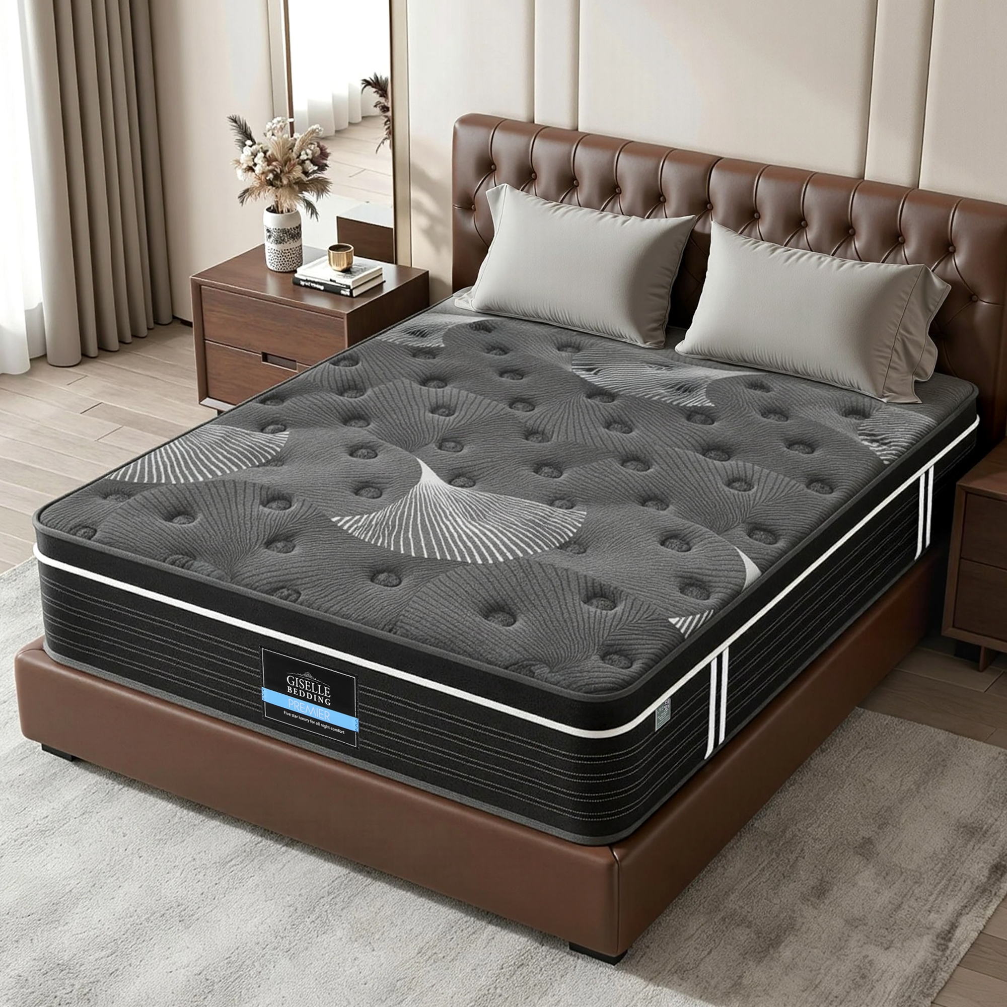 Giselle Bedding Double Mattress 35cm Euro Top with Graphene Cooling Comfort Medium Firm MATTRESS-E-ATLAS-35-D