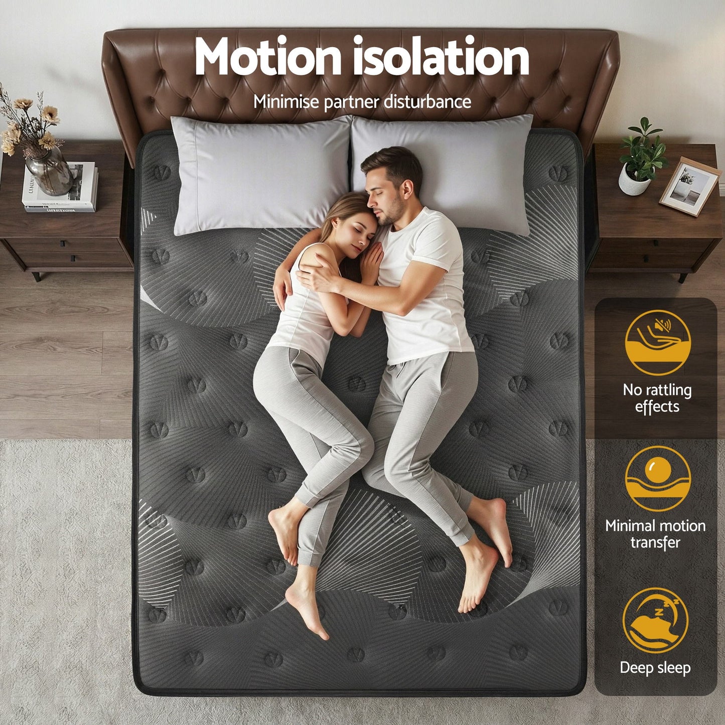 Giselle Bedding Queen Mattress 35cm Euro Top with Graphene Cooling Comfort Medium Firm MATTRESS-E-ATLAS-35-Q