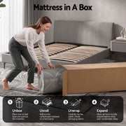 Giselle Queen Mattress 26cm Firm Pocket Spring Dual Edge Support Dark Grey