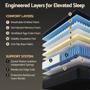 Giselle 34cm Double Hybrid Mattress with Cooling Gel Memory Foam and Edge Support