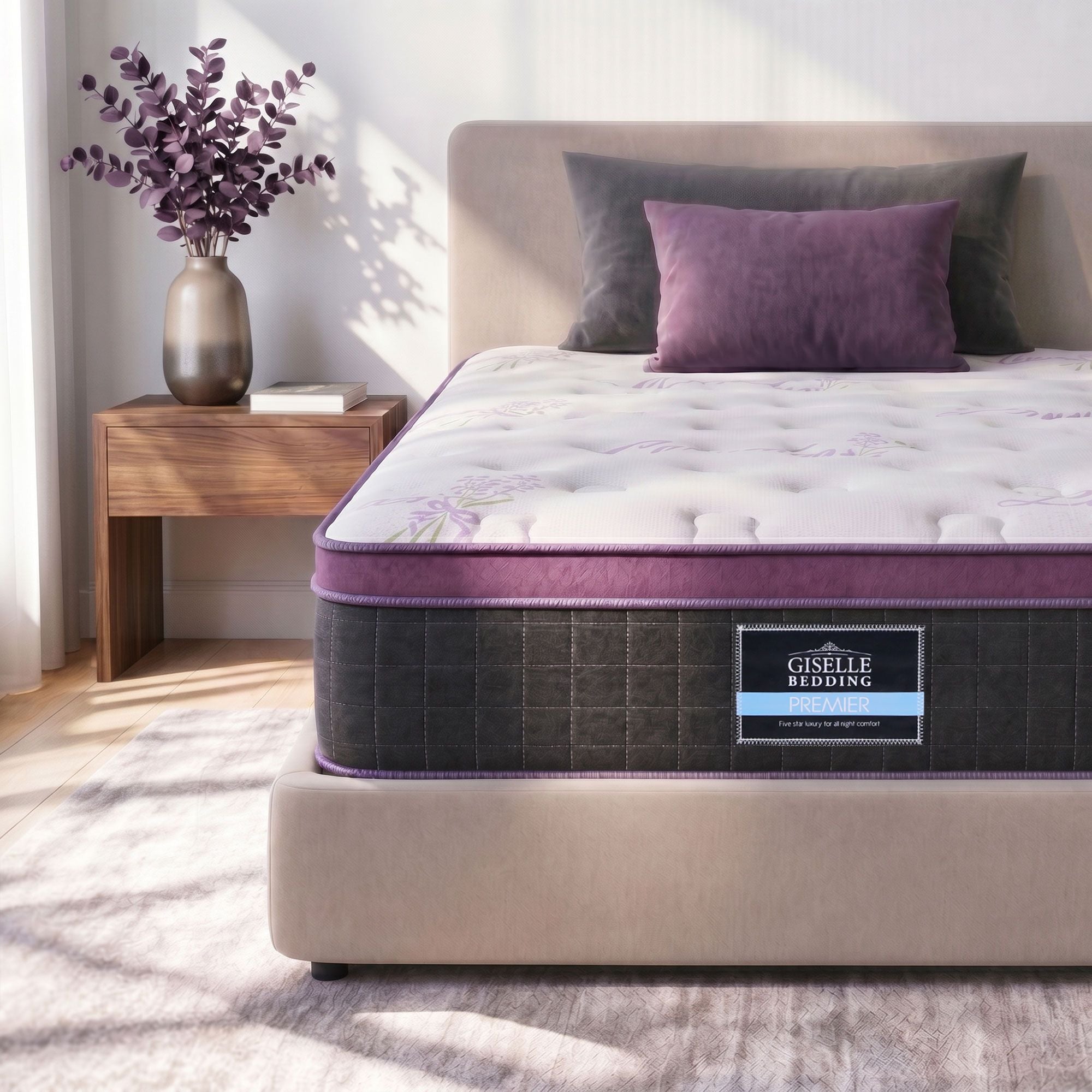 Giselle King Single Euro Top Mattress Firm Pocket Spring Edge Support